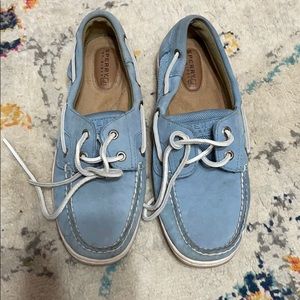 Powder Blue Suede Sperry Topsiders